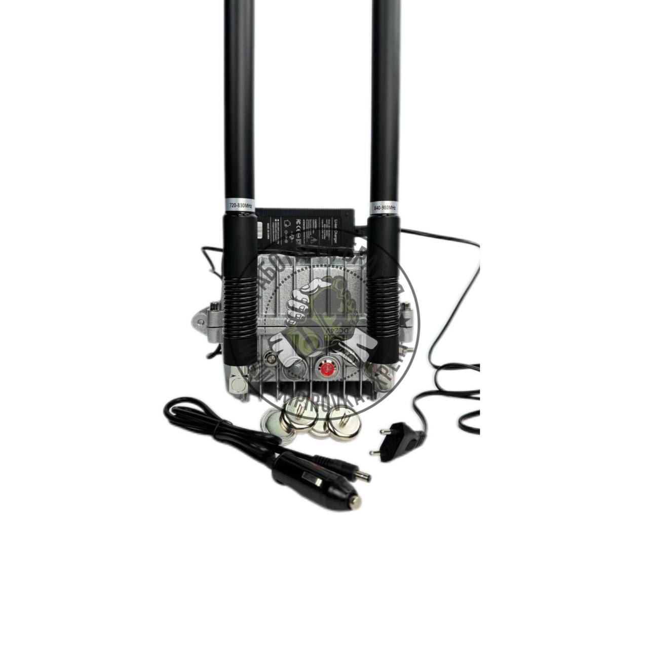 Блокиратор подавитель дронов FPV РОМАШКА 2 с АКБ 12000m , автомобильный переносной,  60Вт / 2 канала - подавление частот в диапазонах 720-730MHz / 830-980MHz 